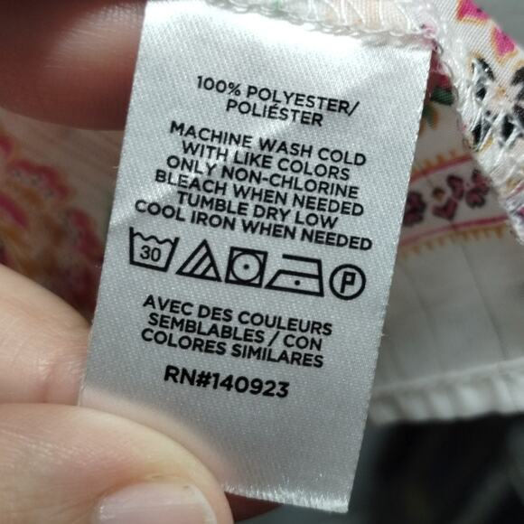 LOFT Outlet Women's Size M/L White Pink Floral Metallic Stripe Cover-Up Kimono - Picture 6 of 7